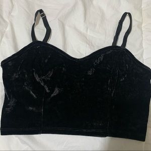 Black Velvet Bralette Crop Top